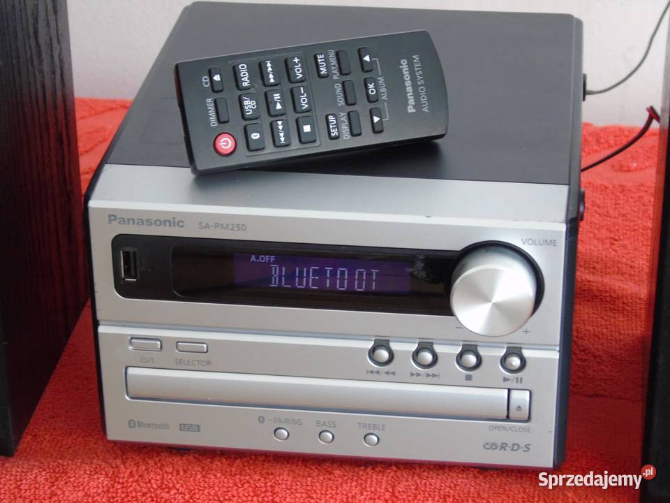 Wieża Panasonic SAPM250 pilot USB mp3 BT CD kol