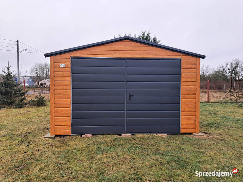 Garaż blaszany 4x5m brama dwuskrzydłowa okno 20m2 Nowy Tomyśl