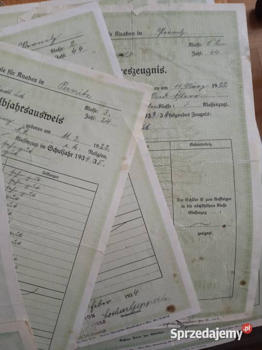 Stare świadectwa lata 30te małopolskie Żabno