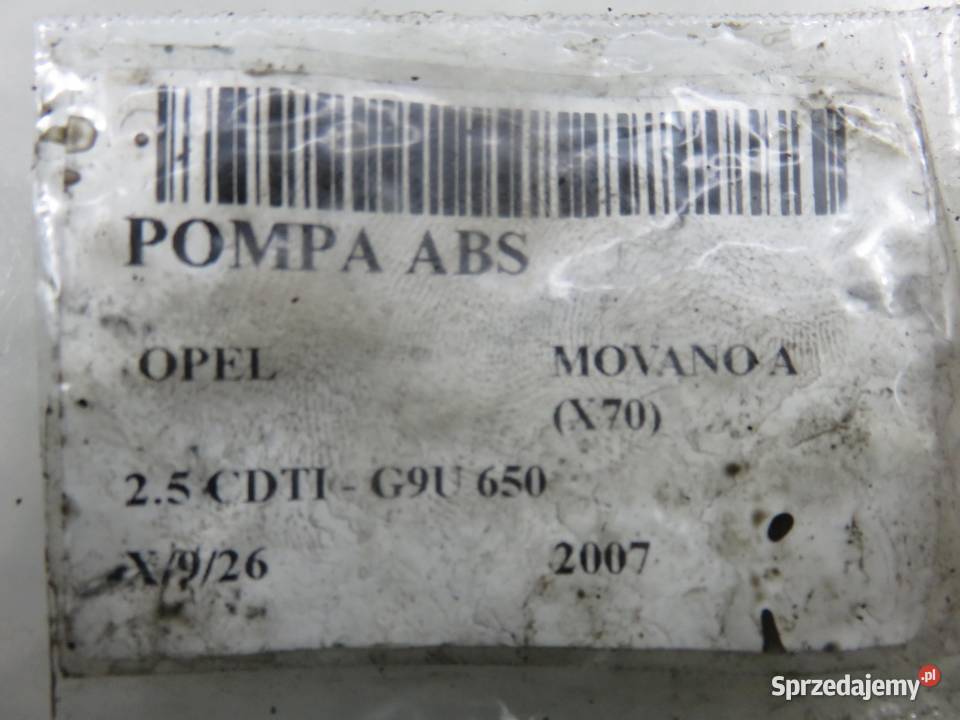 POMPA ABS OPEL MOVANO A X70 54084794B 15113904F