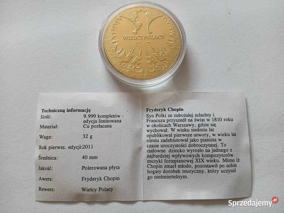 36 Wielcy Polacy Fryderyk Chopin Chrząstawa Mała sprzedam