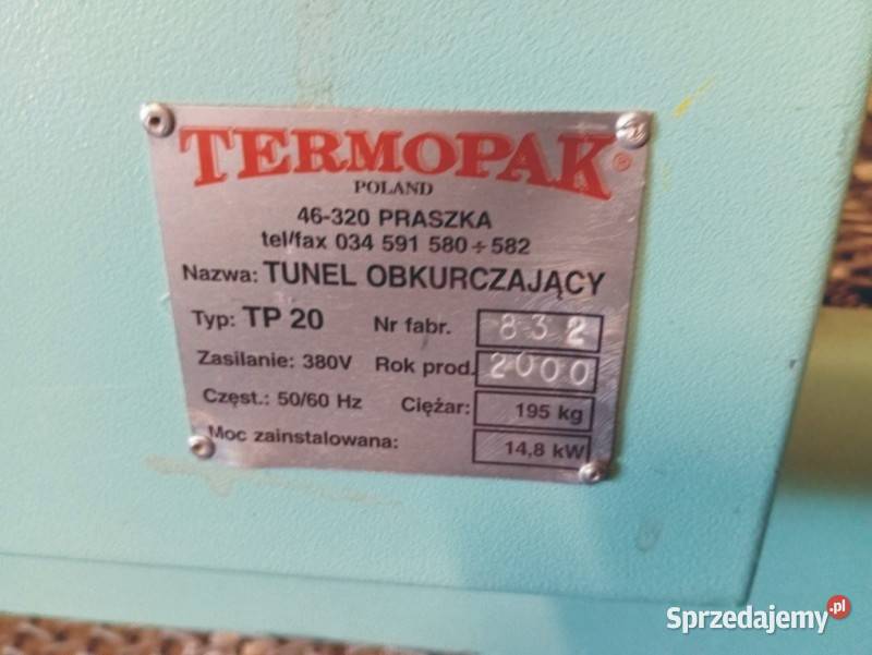 Tunel obkurczający termopak TP20 sprzedam