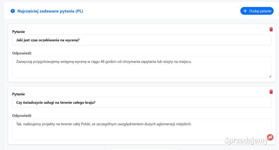 Szybki CMS Landing Page SEO Zero baz danych