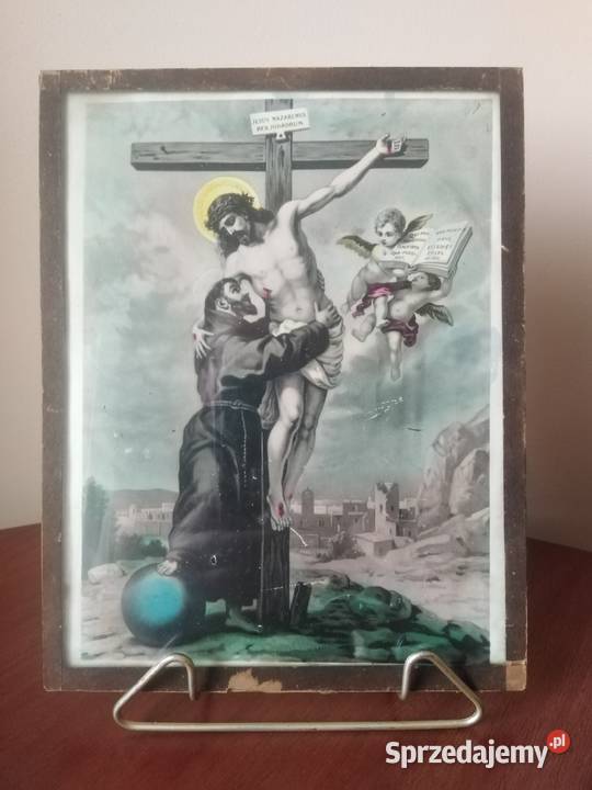 Obrazek Święty Franciszek pod Krzyżem Retro dolnośląskie Wałbrzych