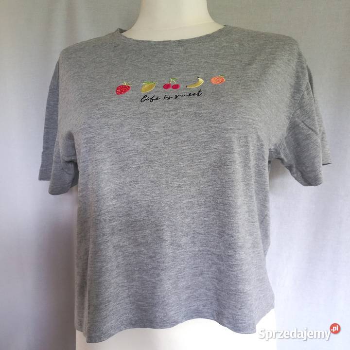 Koszulka krótka Tshirt szara r L bawełna NOWE Rozmiar 40(L) Białystok