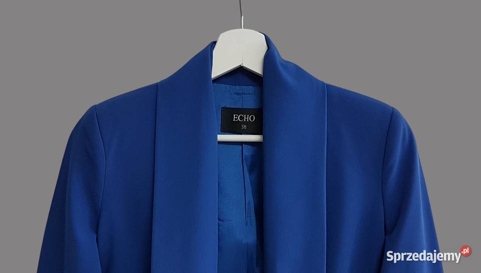 Damski elegancki niebieski żakiet z długim Chrzanów sprzedam