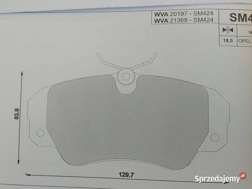 SM424 Klocki hamulcowe kpl przód OPEL CALIBRA A osobowe Olsztyn