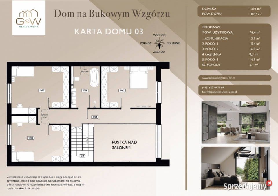 Wolnostojący dom z garażem antresolą i widokiem Michałowice