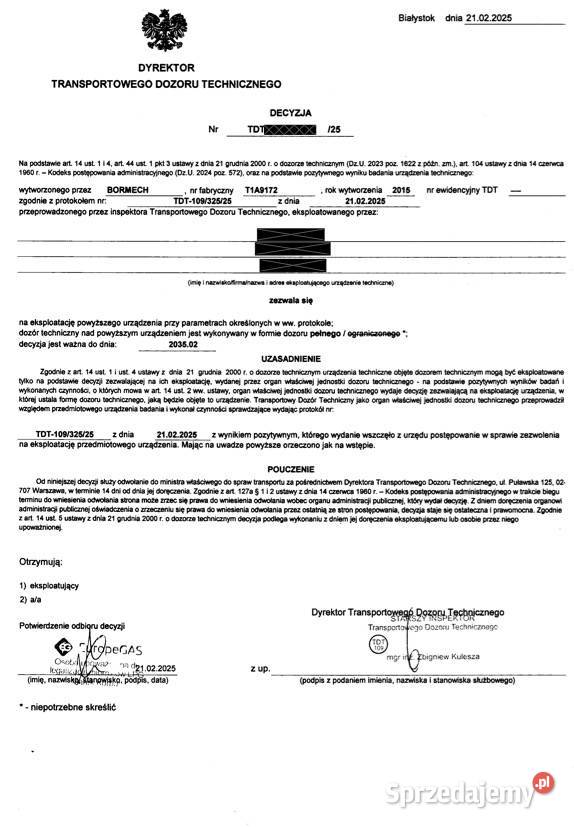 Zbiornik LPG Bormech 48 litrów w koło zapasowe Białystok sprzedam