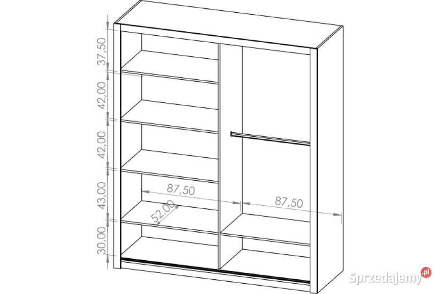 Szafa garderoba przesuwna 180 z lustrem Darmowa Wieruszów