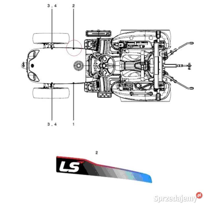 Naklejka LS Tractor LS XJ25 40294175 PRAWA Tajęcina sprzedam