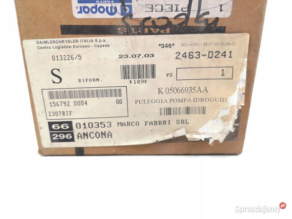 KOŁO PASOWE POMPY WSPOMAGANIA VOYAGER 0107