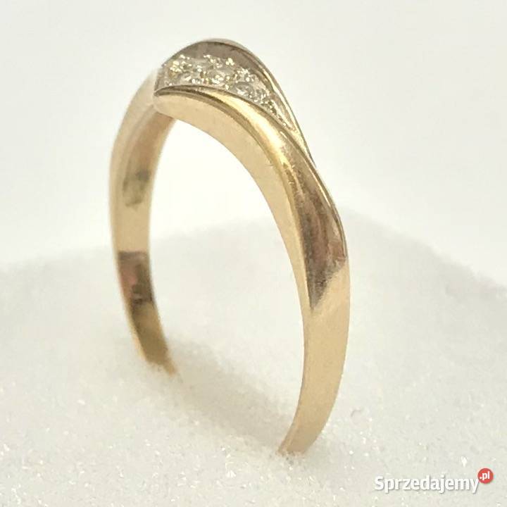 Złoty PIERŚCIONEK 14K KAMIENIE KRÓLEWNY r18 złote