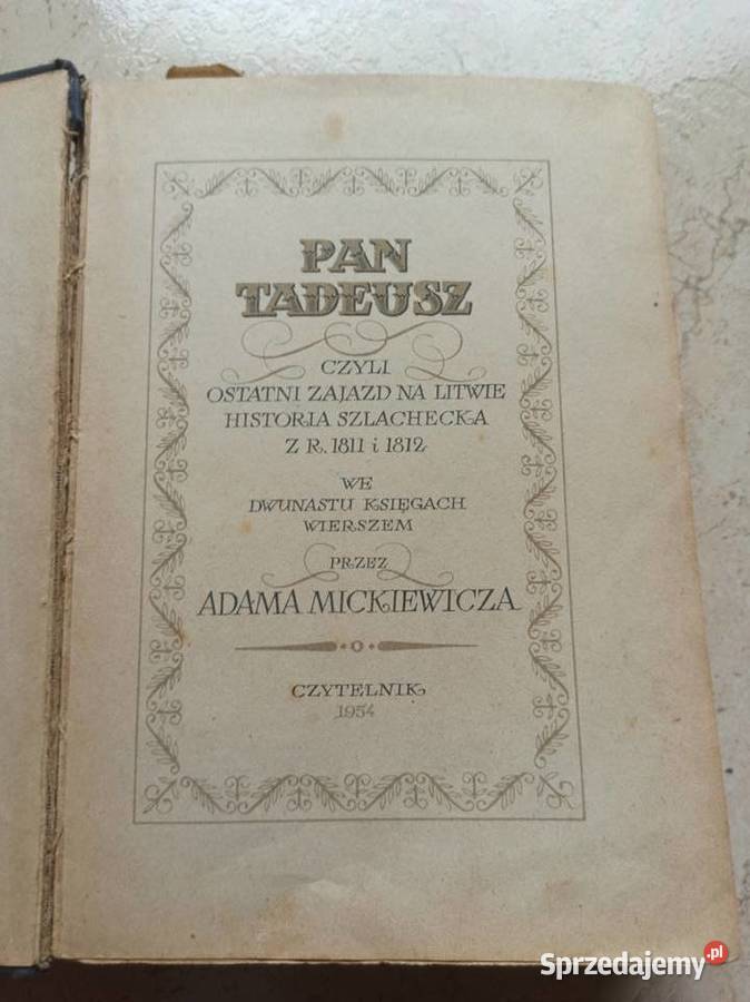 Pan Tadeusz Adam Mickiewicz CZYTELNIK 1954 Bielsko-Biała