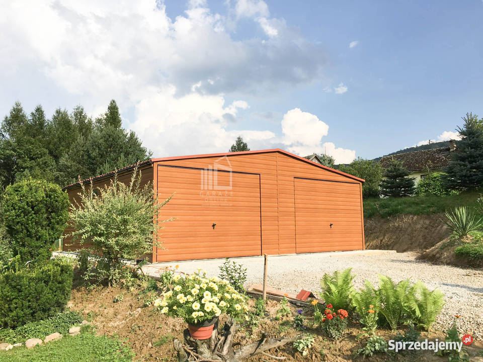 Garaż blaszany 75x6m 2x brama uchylna samodzielny Niepołomice