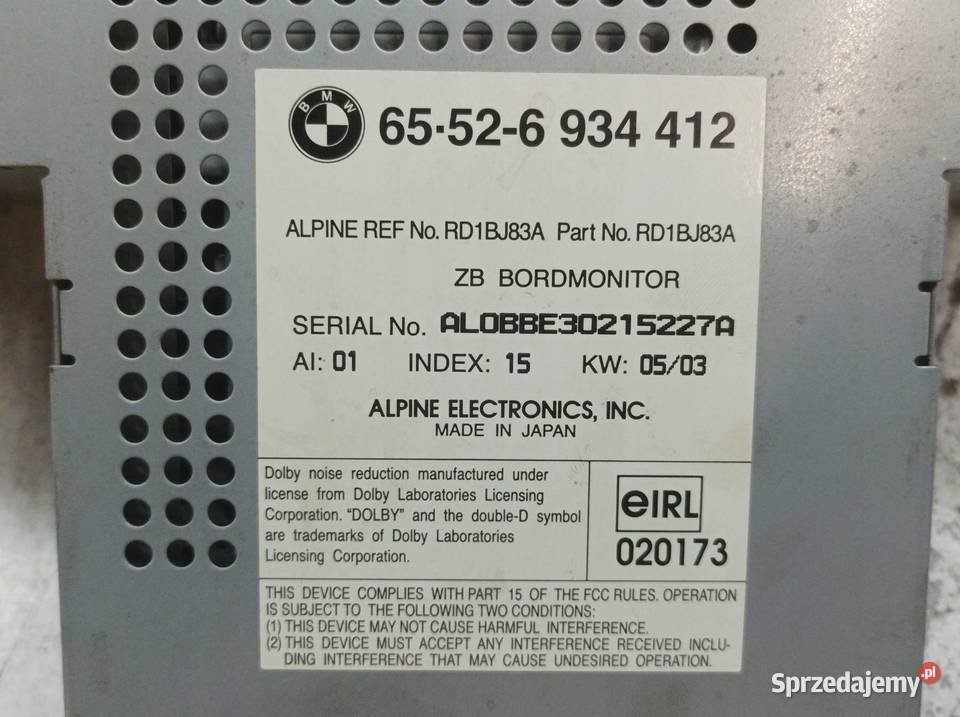 RADIONAWIGACJA 6934412 Bmw Seria 5 IV 19952003 osobowe świętokrzyskie