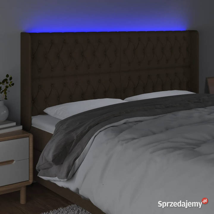 Zagłówek do łóżka z LED ciemnobrązowy Warszawa