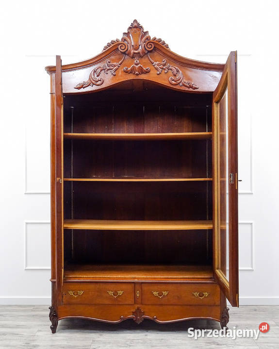 WITRYNA drewniana MAHOŃ BIBLIOTECZKA Ludwik 3 Kalisz