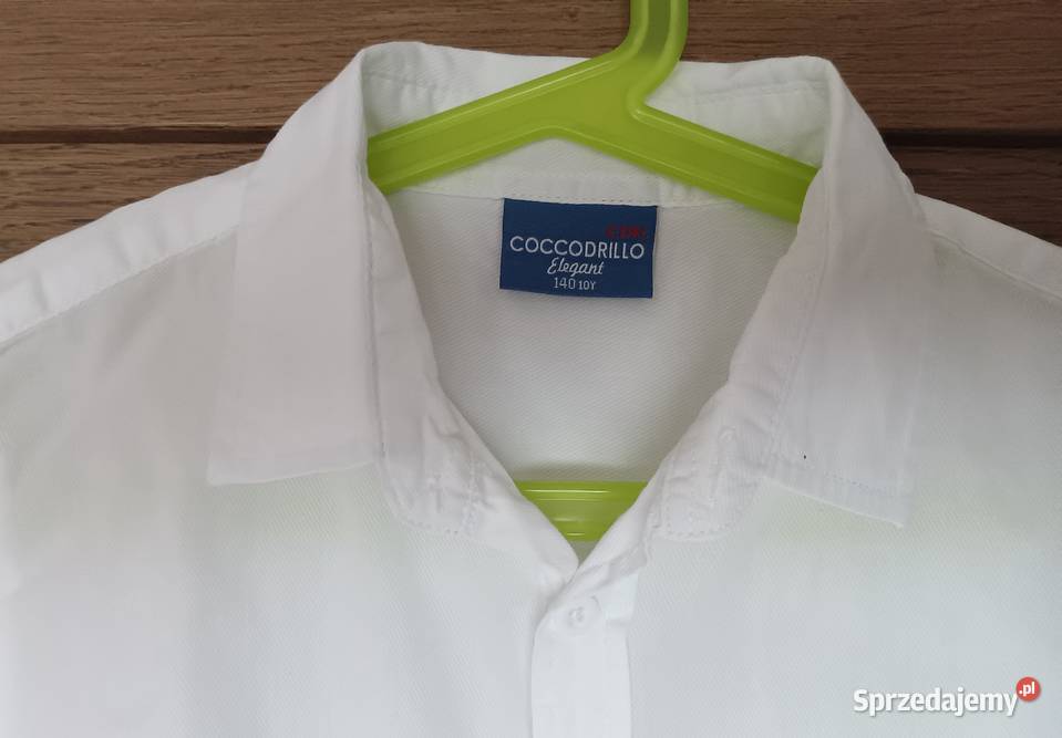Biała koszula z krótkim rękawkiem coccodrillo
