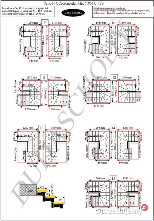Schody modułowe CORA model Mix 03 U180 12 wielkopolskie Kościan sprzedam