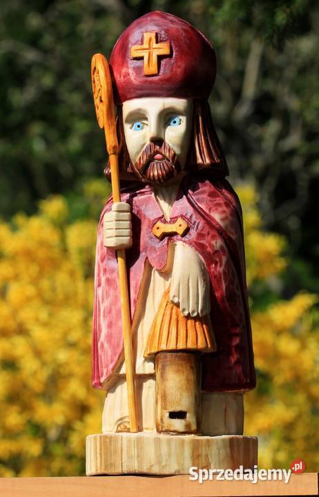 Św Ambroży rzeźba ludowa Figurki i rzeźby Gniezno sprzedam