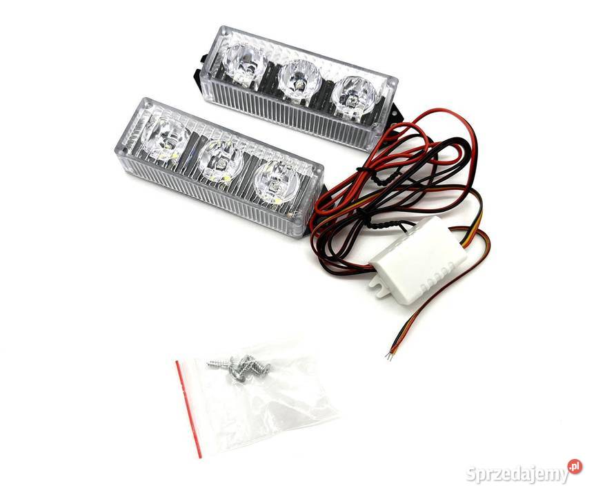 Lampa ostrzegawcza LED stroboskop biały 12V 2 Pomiechówek
