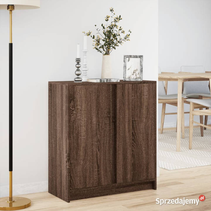 Szafka z LED brązowy dąb 77x34x85 materiał Warszawa