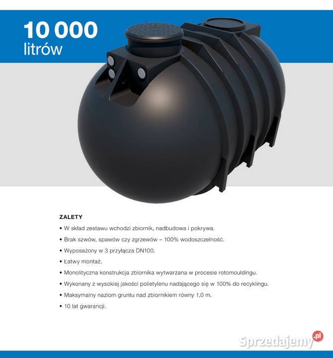 ZBIORNIK SZAMBO 10000L ZBIORNIK BEZODPŁYWOWY Ogród Głogów