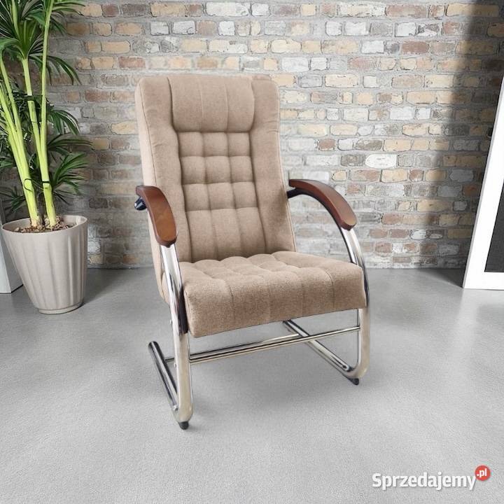 Fotel finka pikowany na metalowym stelażu różne wielkopolskie Tarchały Małe sprzedam