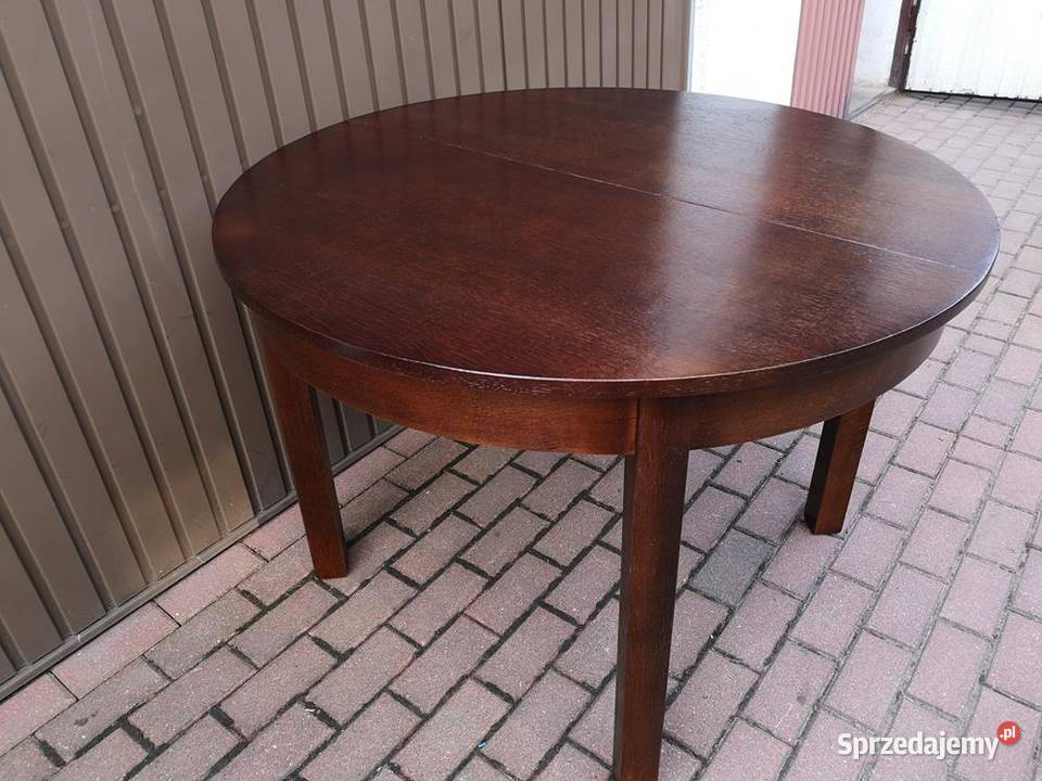 Stół ArtDeco Okrągły Dębowy 110 Zgrabny Antyk Swarzędz