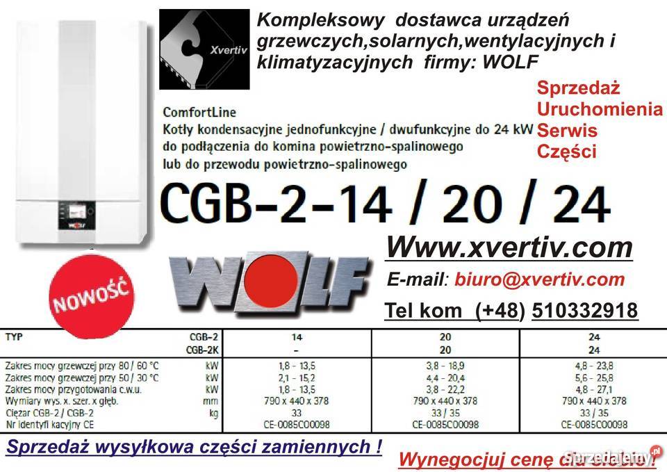 1funkcyjny Piec CGB224 Wolf Kocioł Kondensacyjny Kraków