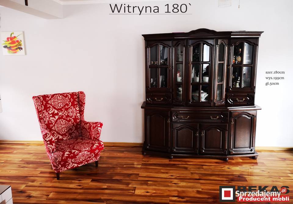 Producent Stylowa Witryna 180 ORZECH Włoski 180cm Ostrów Mazowiecka