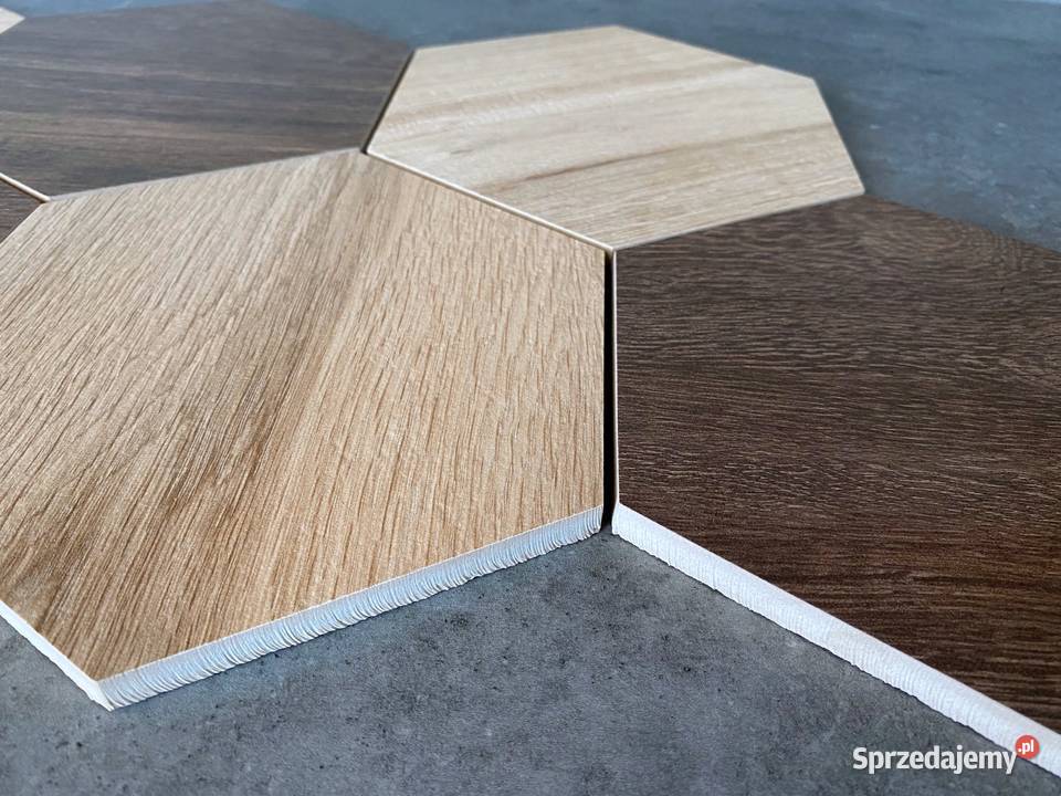 Płytki heksagon drewno PLASTER MIODU multicolor Podłogi i schody łódzkie Łask