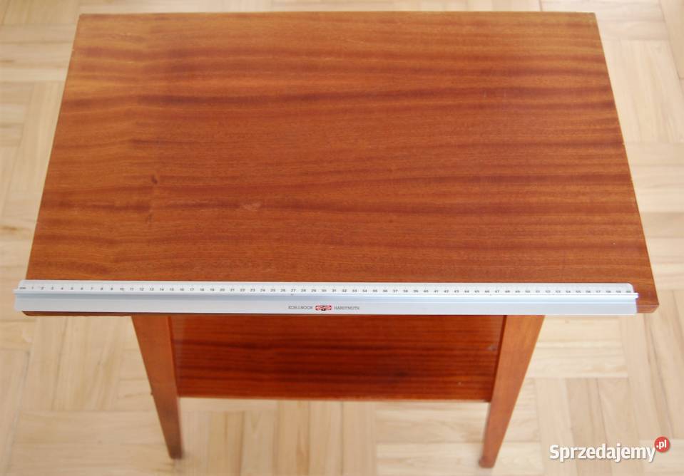 Stolik pod radio i TV PRL modernizm mahoń 39cm Dom i Ogród Lublin