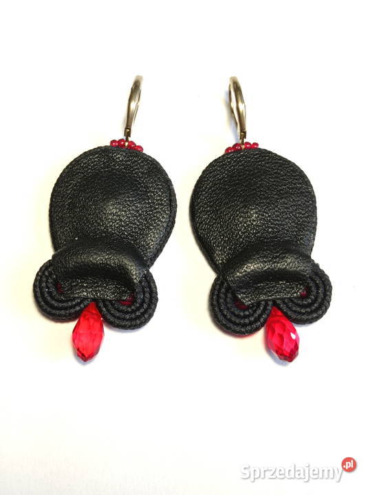 KOLCZYKI Z DUŻYM KRYSZTAŁKIEM SUTASZ czarne z Warszawa sprzedam