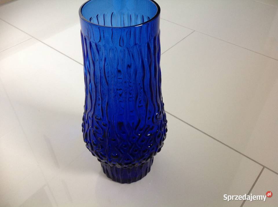 Wazon Szklany Niebieski ATAUPE Vintage lata 60 lubuskie Nowa Sól sprzedam