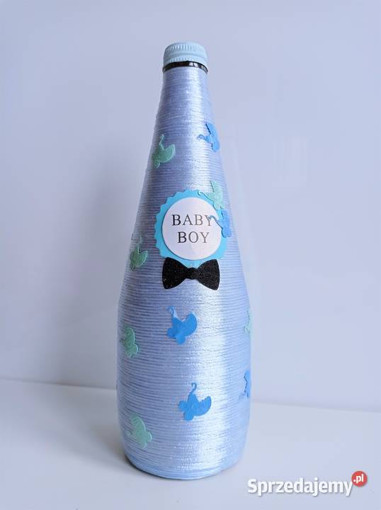 Butelka ręcznie zdobiona Baby Boy 750 ml Baby Katowice