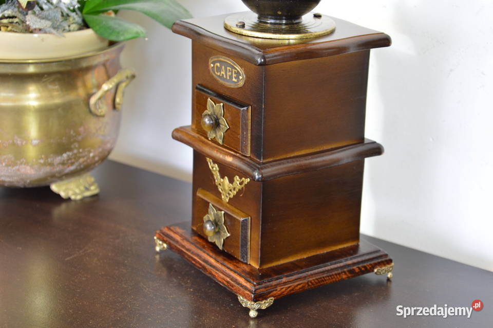 piękny drewniany MŁYNEK do kawy piętrowy śląskie Jastrzębie-Zdrój