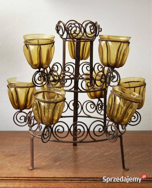 Świecznik kuty piętrowy metaloplastyka klosze Lublin