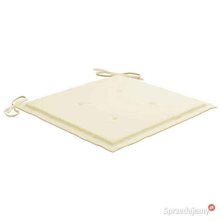 Składane krzesła ogrodowe z poduszkami 4 drewno