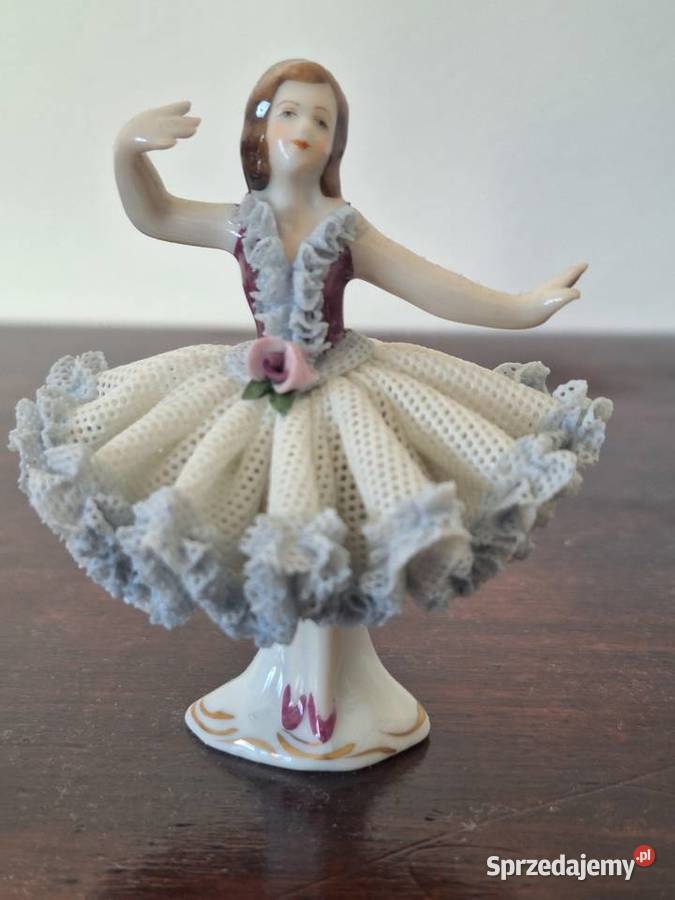 Figurka porcelanowa Dresden koronkowa dama Porcelana i szkło Porcelana i szkło