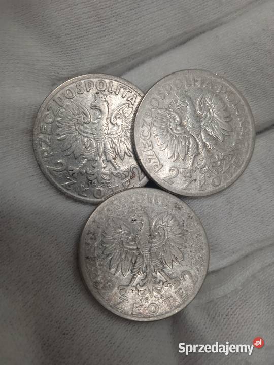 2 RP zestaw 2 złote głowa kobiety 1932r 1933r Małkinia Górna