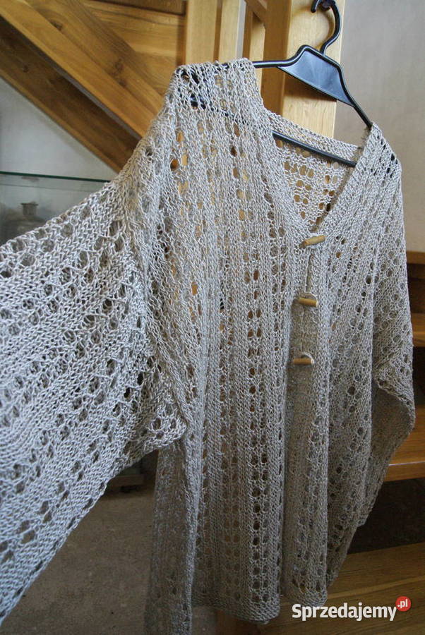 Tunika suknia len rękodzieło artystyczne łódzkie