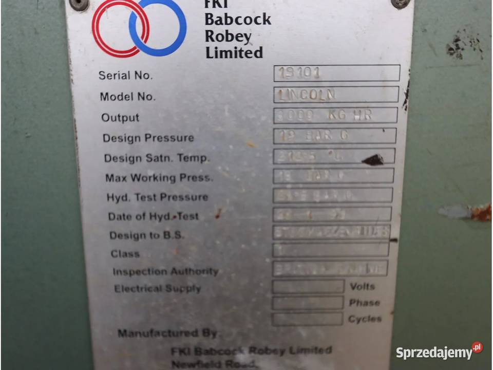 FKI Babcock Robey Lincoln Kocioł parowy 2 Krotoszyn
