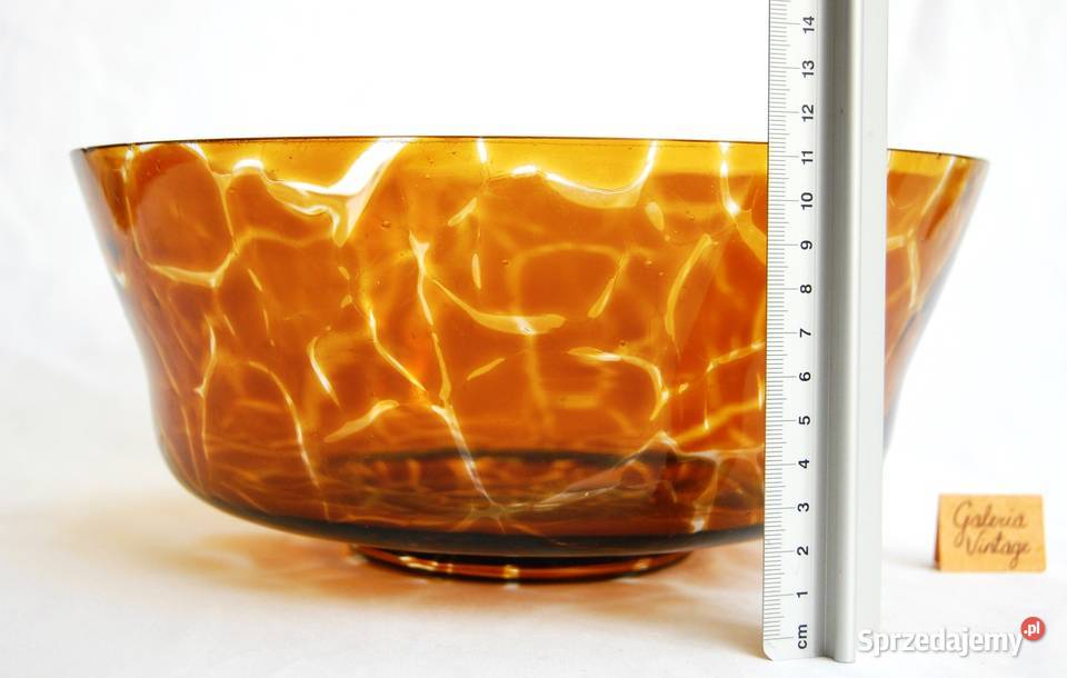 Misa miska miodowe szkło żółe polskie szkło PRL lubelskie