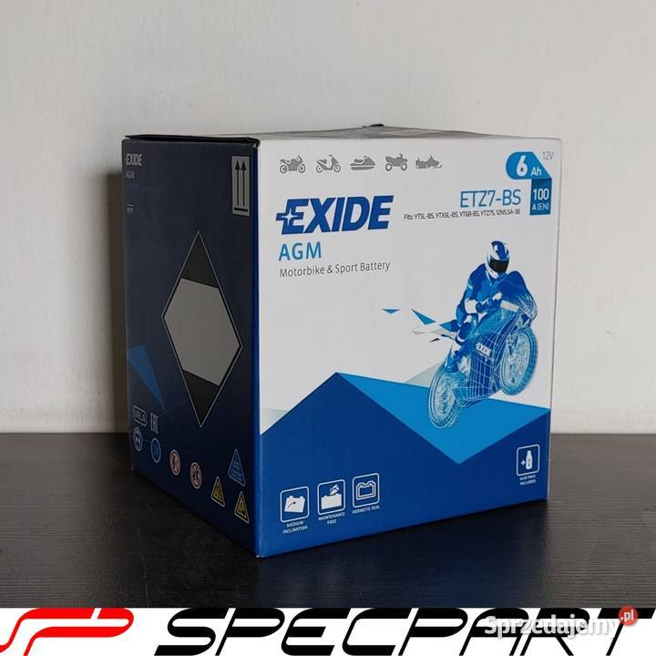 Akumulator motocyklowy EXIDE ETZ7BS YTZ7BS 12V Łódź