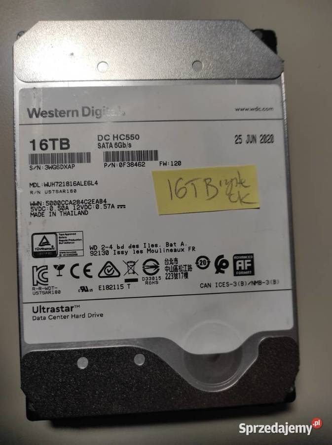 Dysk twardy 16 TB HDD sprawny Warszawa