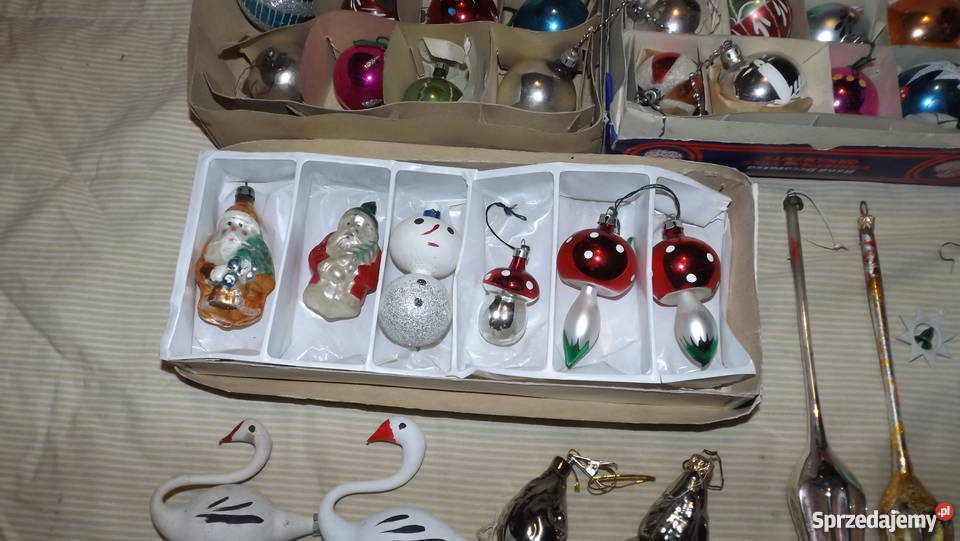 Stare Szklane Bombki choinkowe PRL