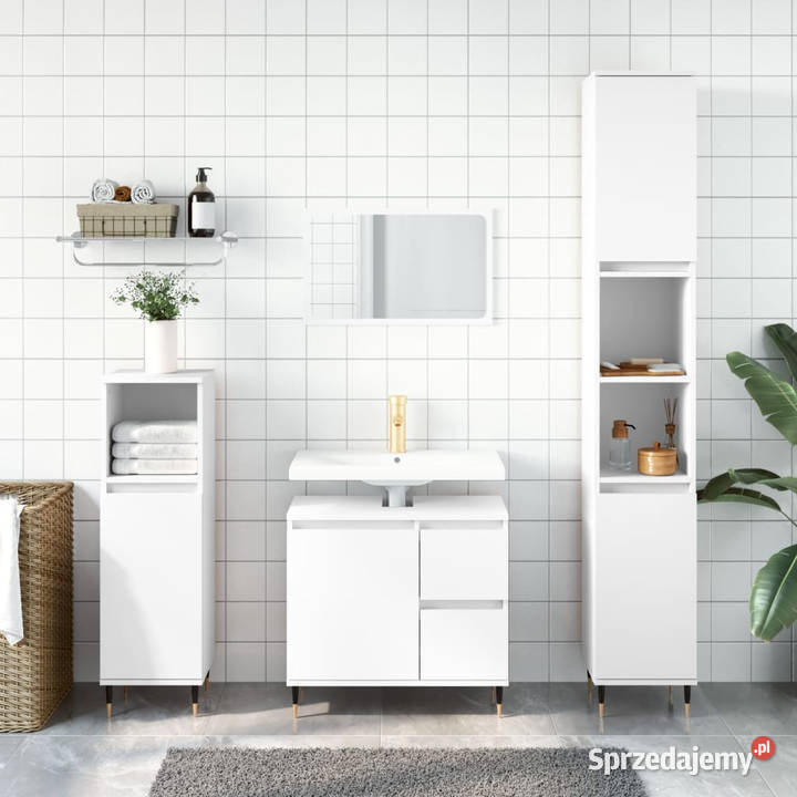 Szafka łazienkowa biała 30x30x190 materiał Warszawa