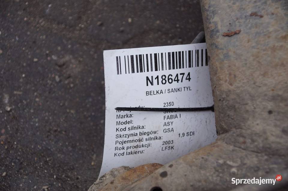 BELKA SANKI TYŁ SKODA FABIA I Lipno